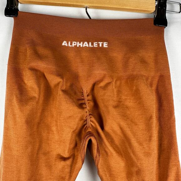 Alphalete Women's Seamless Scrunch Amplify Orange Leggings Size XS - Picture 1 of 16